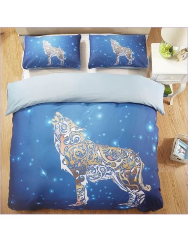 Housse de Couette Loup Arabesque brillant des détails fins