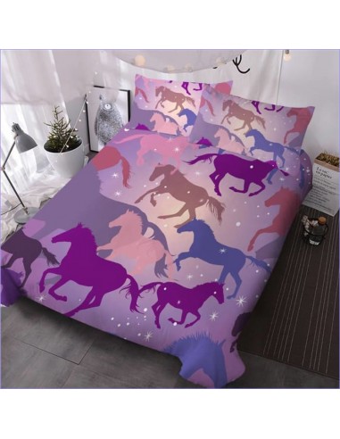 Housse de Couette Chevaux Multiples Roses Découvrez la collection