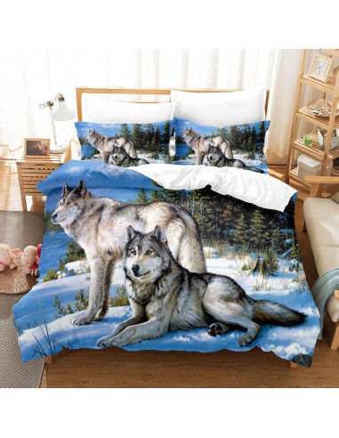 Couple loup duvet cover la livraison gratuite