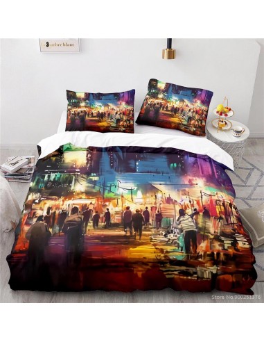 Duvet cover night city painting 50-70% off 