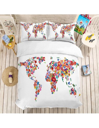 Duvet cover world flags brillant des détails fins