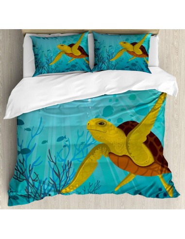 Animated turtle duvet cover français