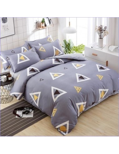 Housse de Couette Scandinave Motifs triangles Gris Véritable concentré