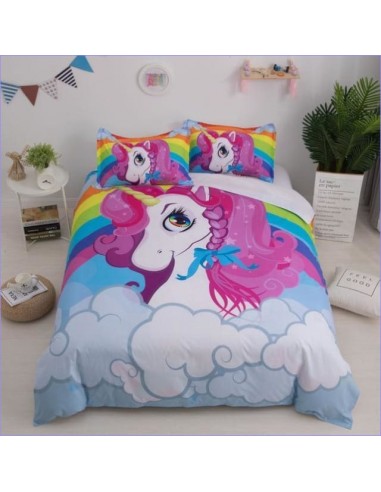 Housse de Couette Licorne à crinière rose en stock