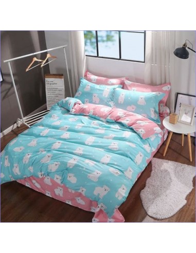 Housse de Couette Oursons Bleu et Rose (Réversible) sur le site 