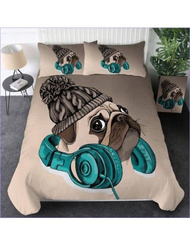 Housse de Couette Chien Carlin en hiver 2024