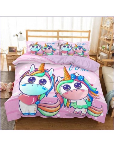 Housse de Couette Licorne Fille style manga ou a consommer sur place