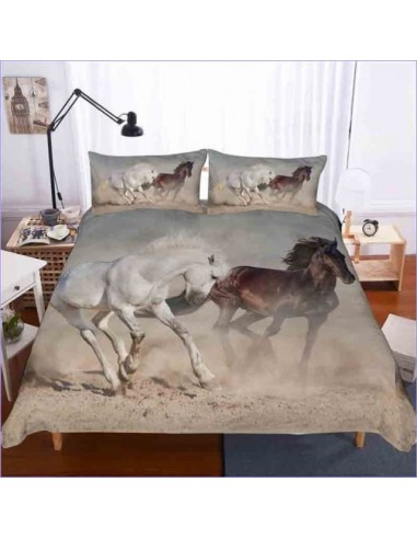 Housse de Couette Chevaux blancs et marrons la chaussure