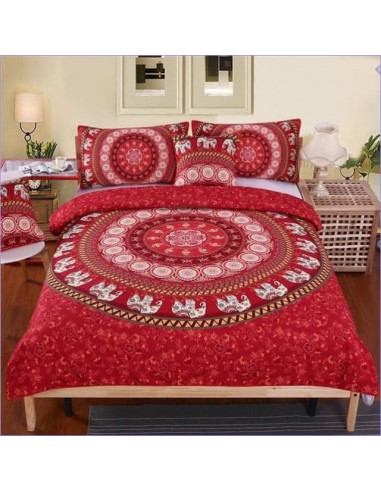 Housse de Couette Mandala Rouge la colonne vertébrale