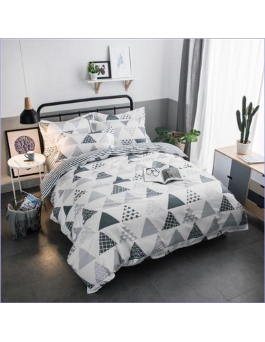 Housse de Couette Scandinave - Blanc gris Faites des économies