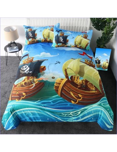 Housse de Couette Enfant Bateau Pirate basket pas cher