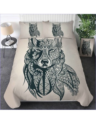 Housse de Couette Loup Tribal français