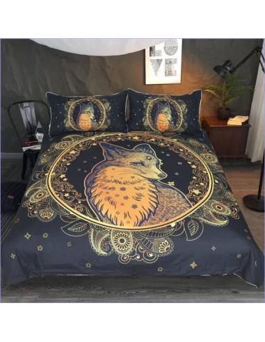 Housse de Couette Loup Madala Noir et Or outlet